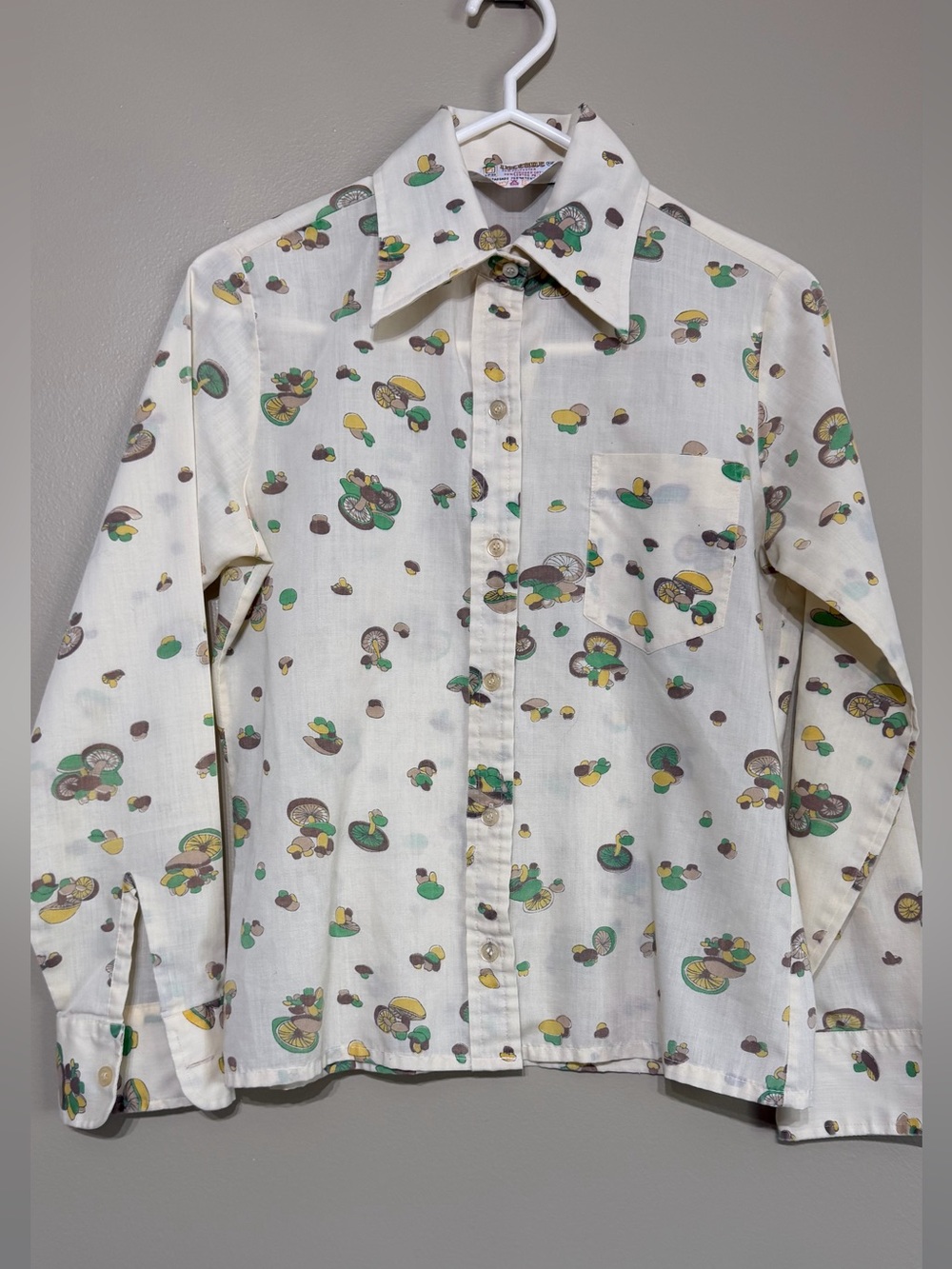 Vintage 70’s Lucerne Mushroom Print Cottagecore/Forestcore Button Down